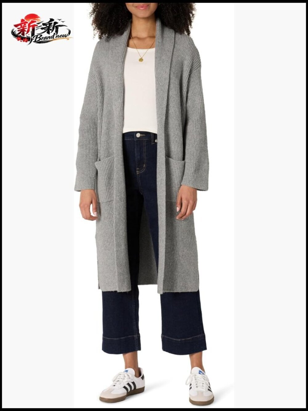 Women's Oversized Cardigan Sweater - Cotton Blend Heavyweight Texture Stitch